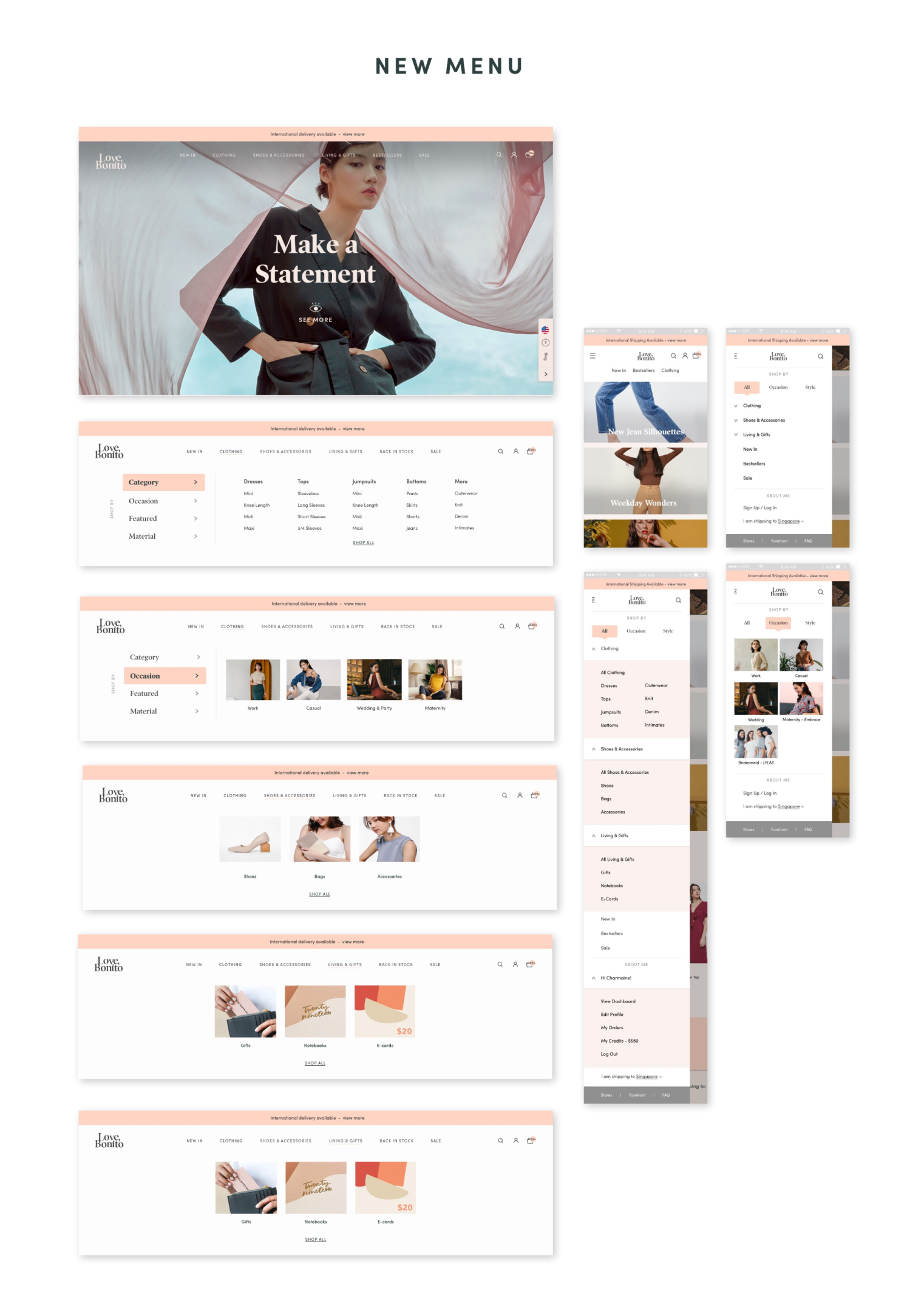 New mega menu navigation