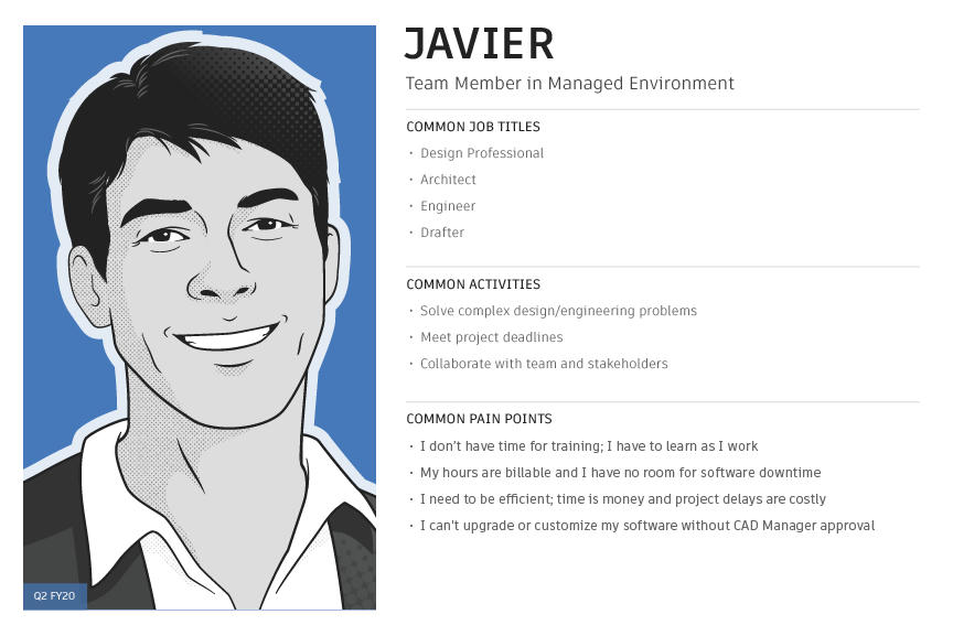 Javier — Team Member in Managed Environment persona card